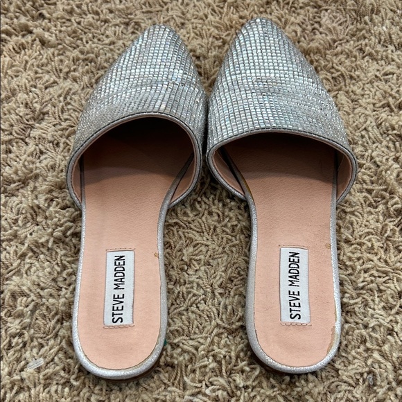 Steve Madden Sparkling Silver Mules Women's Size 8.5 - Picture 4 of 7
